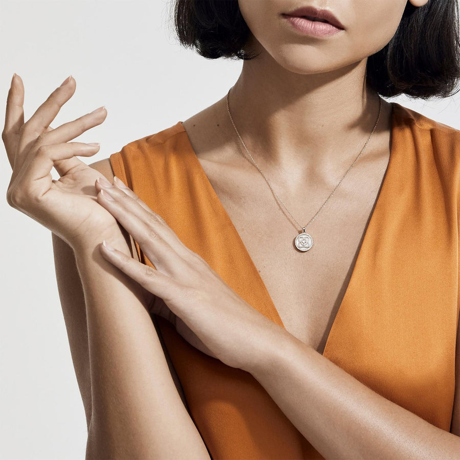 De Beers Enchanted Lotus Pendant in Rose Gold and Mother-of-pearl -