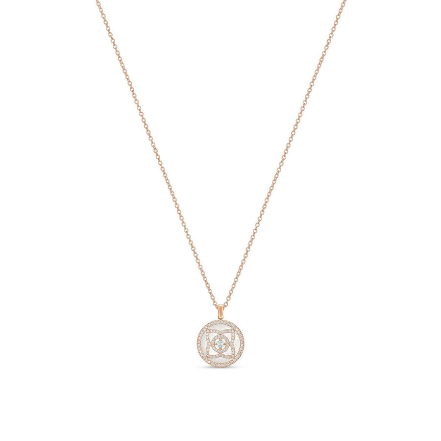De Beers Enchanted Lotus Pendant in Rose Gold and Mother-of-pearl -