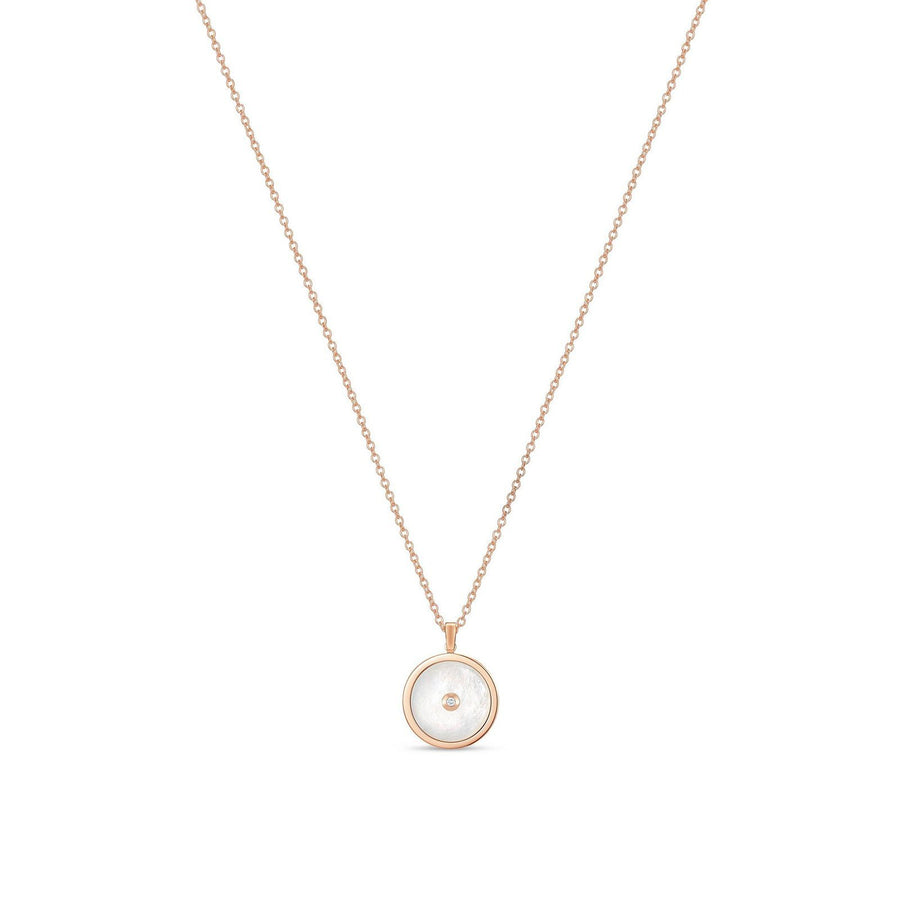 De Beers Enchanted Lotus Pendant in Rose Gold and Mother-of-pearl -