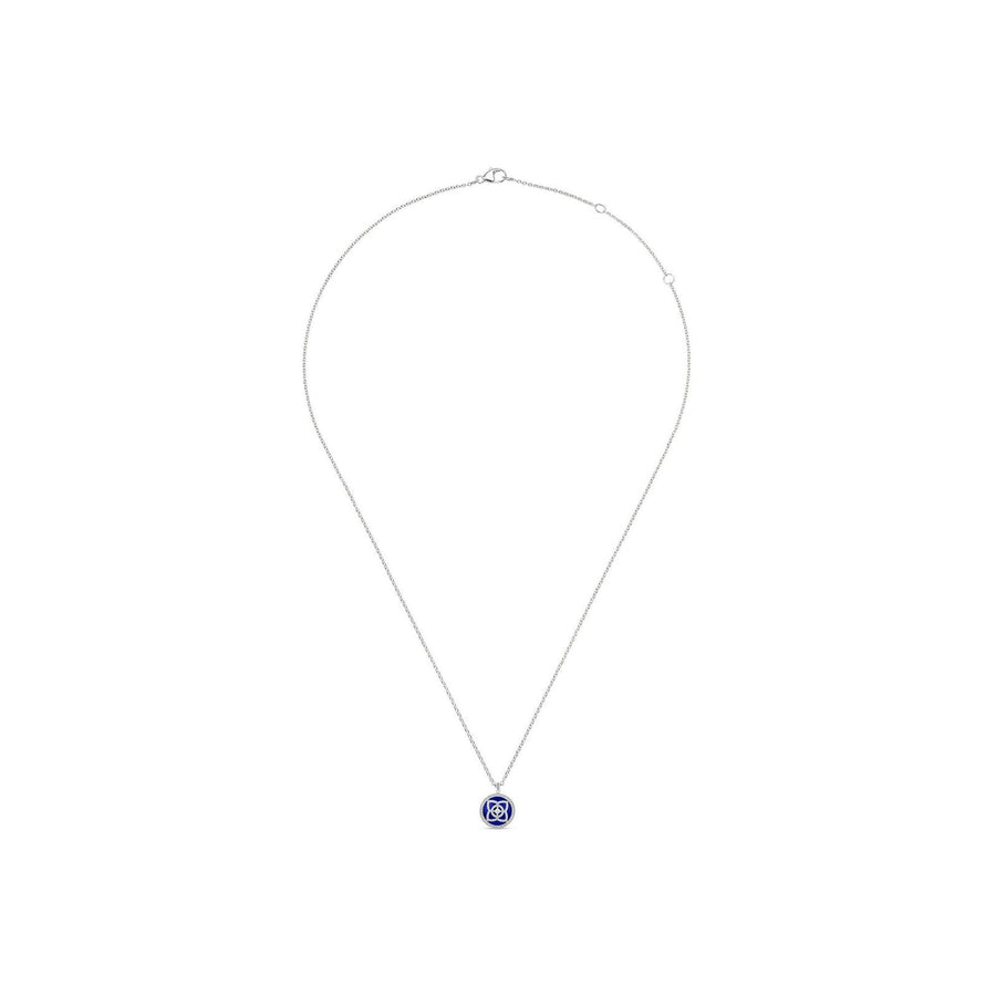 De Beers Enchanted Lotus Pendant in White Gold and Lapis Lazuli -