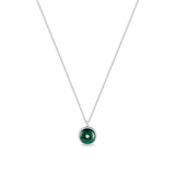 De Beers Enchanted Lotus Pendant in White Gold and Malachite -