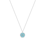De Beers Enchanted Lotus Pendant in White Gold and Turquoise -