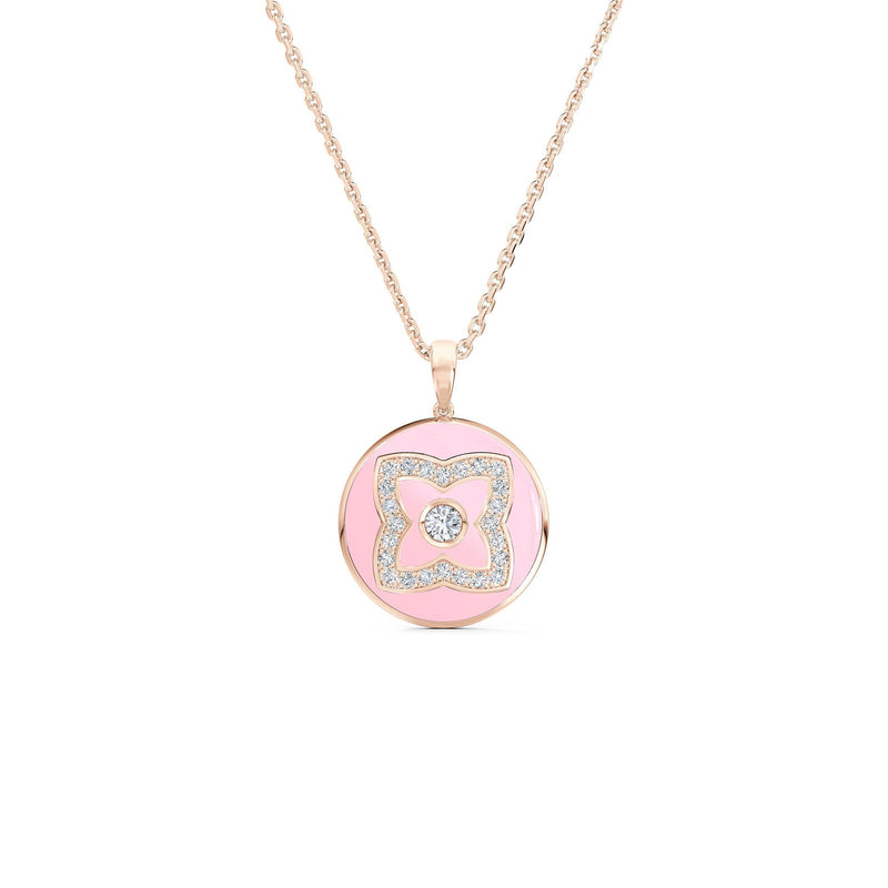De Beers Enchanted Lotus Pink Enamel Necklace-De Beers Enchanted Lotus Pink Enamel Necklace - N1034900045