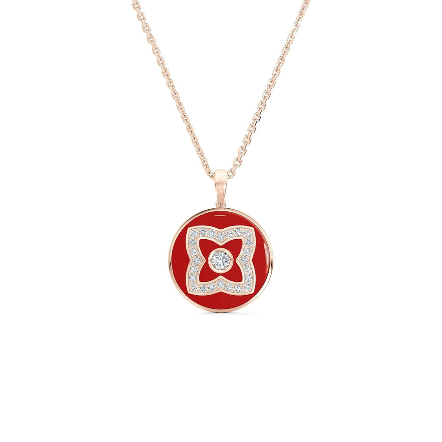 De Beers Enchanted Lotus Red Enamel Necklace - N1034690045
