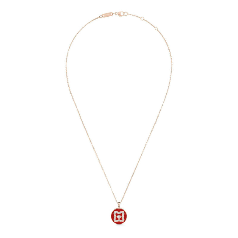 De Beers Enchanted Lotus Red Enamel Necklace-De Beers Enchanted Lotus Red Enamel Necklace - N1034690045