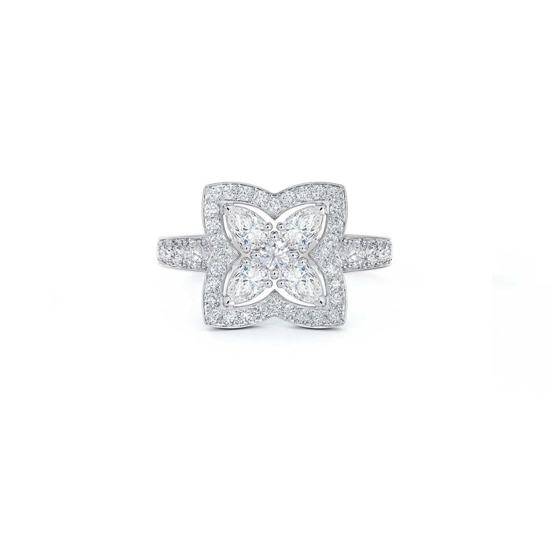De Beers Enchanted Lotus Ring-De Beers Enchanted Lotus Ring - R103940 - De Beers Enchanted Lotus Ring in 18 karat white gold with diamonds totaling 1.09 carats.