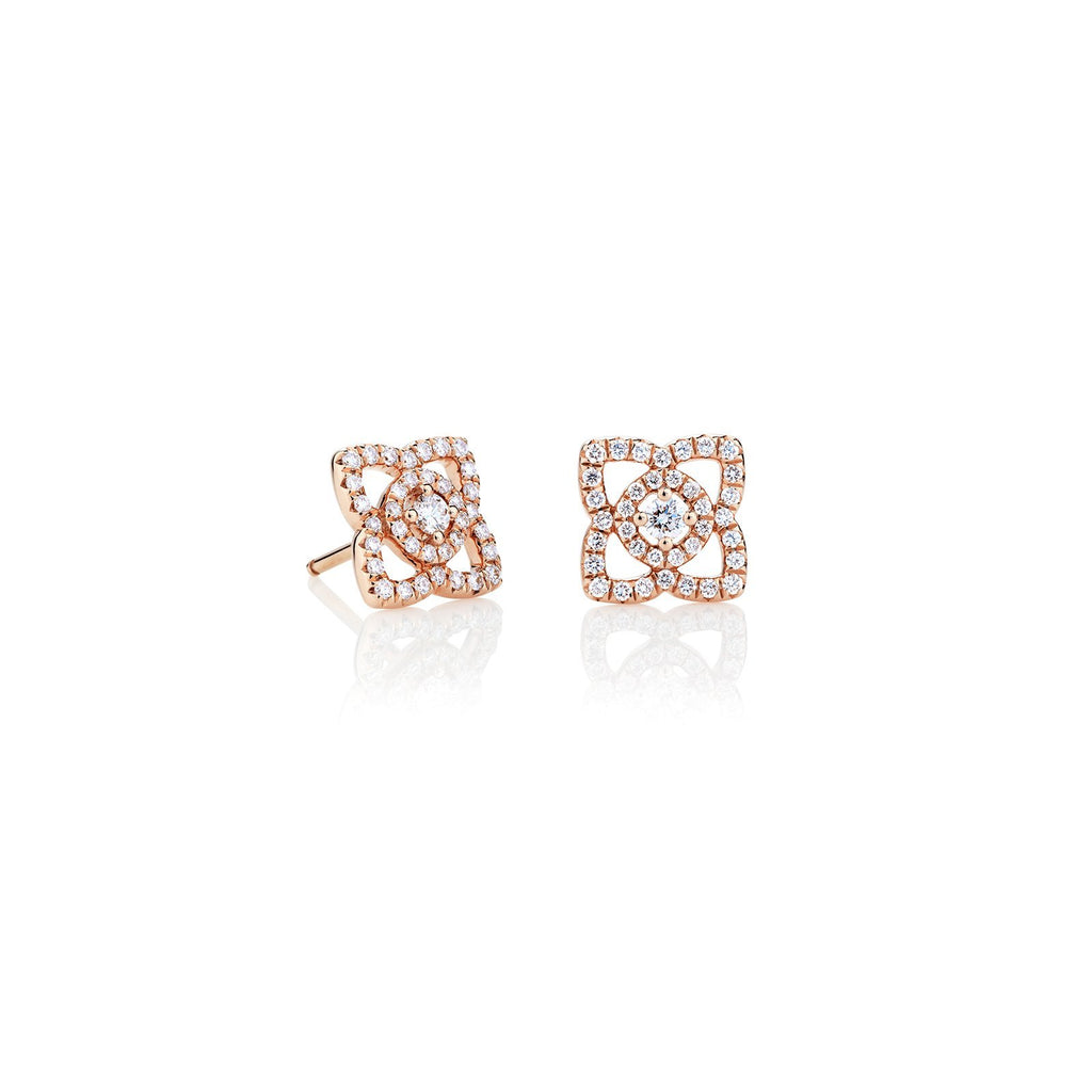 De Beers Enchanted Lotus Rose Gold Stud Earrings -