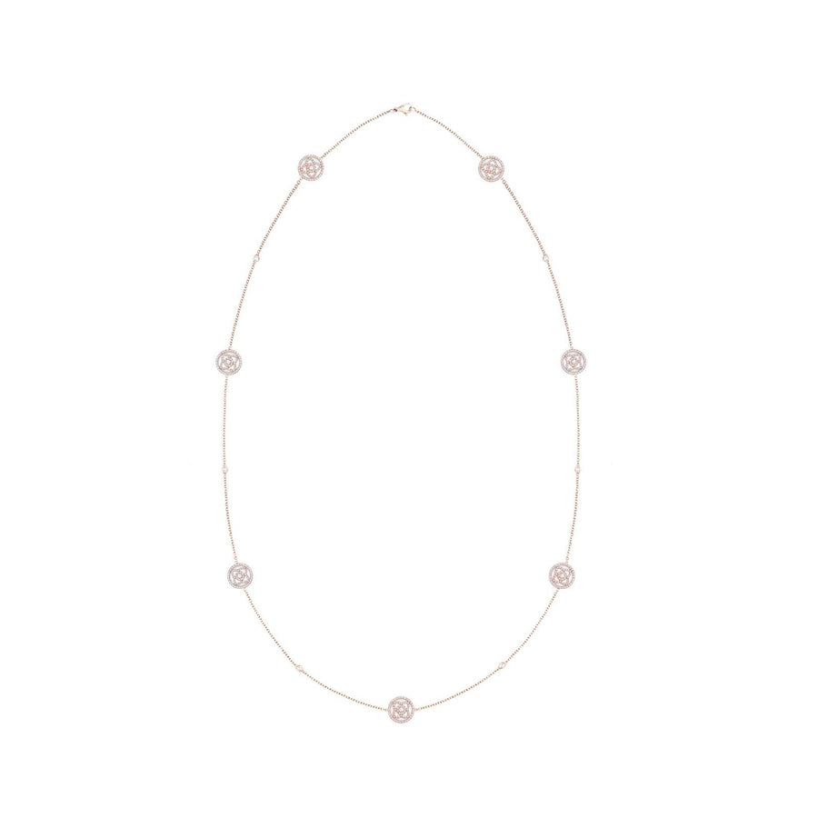 De Beers Enchanted Lotus Rose Gold & White Mother of Pearl Sautoir Necklace -