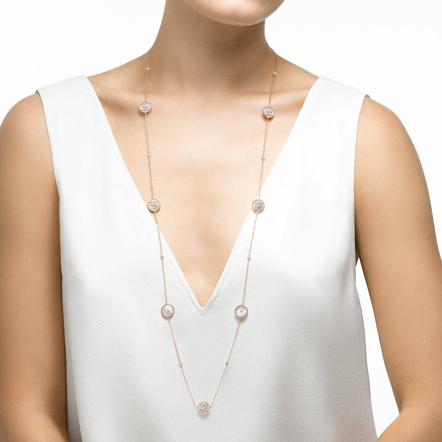 De Beers Enchanted Lotus Rose Gold & White Mother of Pearl Sautoir Necklace -