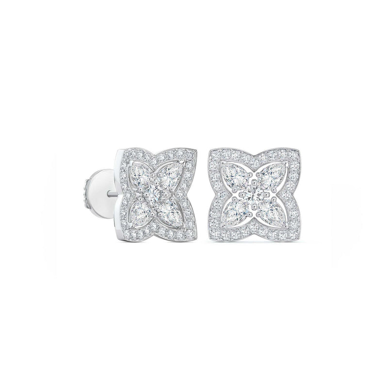 De Beers Enchanted Lotus Stud Earrings-De Beers Enchanted Lotus Stud Earrings - E103446