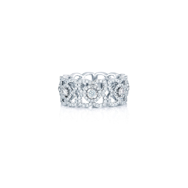 De Beers Enchanted Lotus White Gold Band-De Beers Enchanted Lotus White Gold Band - J1FK02Z00W54