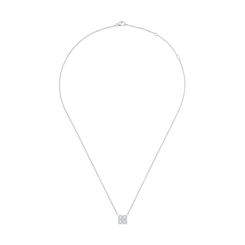 De Beers Enchanted Lotus Diamond Necklace-De Beers Enchanted Lotus White Gold Small Pendant - J5FK19Z00W45