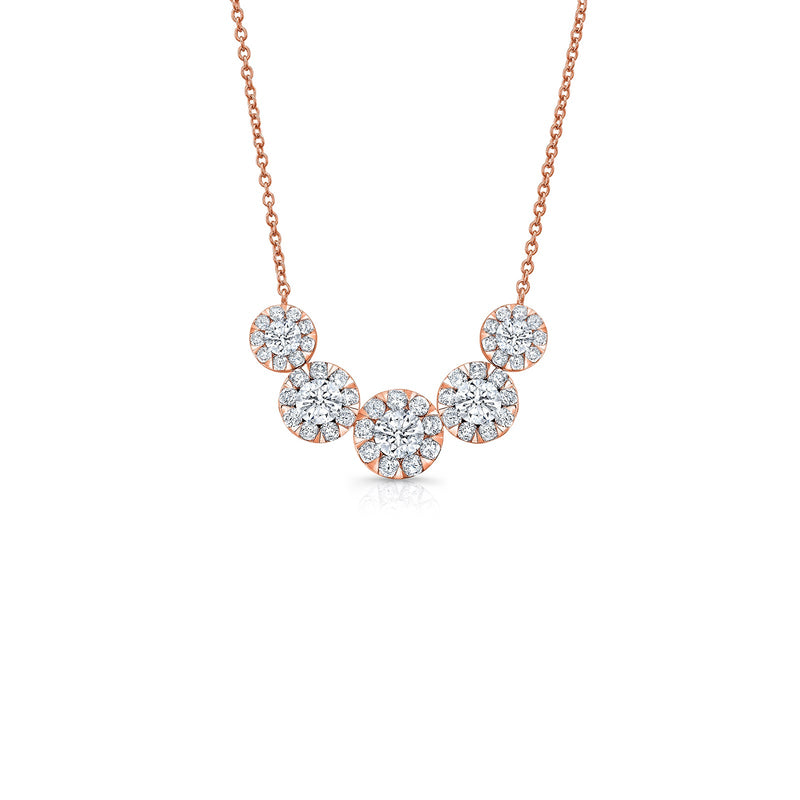 De Beers Forevermark 5 Stone Diamond Necklace-De Beers Forevermark 5 Stone Diamond Necklace - FM34473-18R