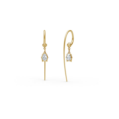 De Beers Forevermark Alchemy Envoy Large Hoops With Single Drops-De Beers Forevermark Alchemy Envoy Large Hoops With Single Drops - JXFM3100EG/PS-YG