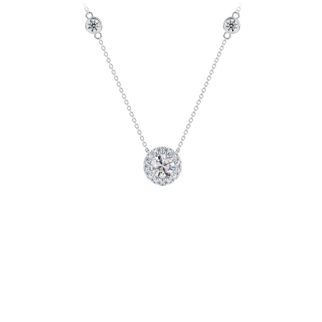 de Beers Forevermark Center of My Universe Halo Pendant with Diamond Accents, 1.26 Carat Weight