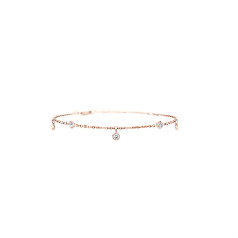 De Beers My First De Beers Rose Gold Five Diamond Bracelet -