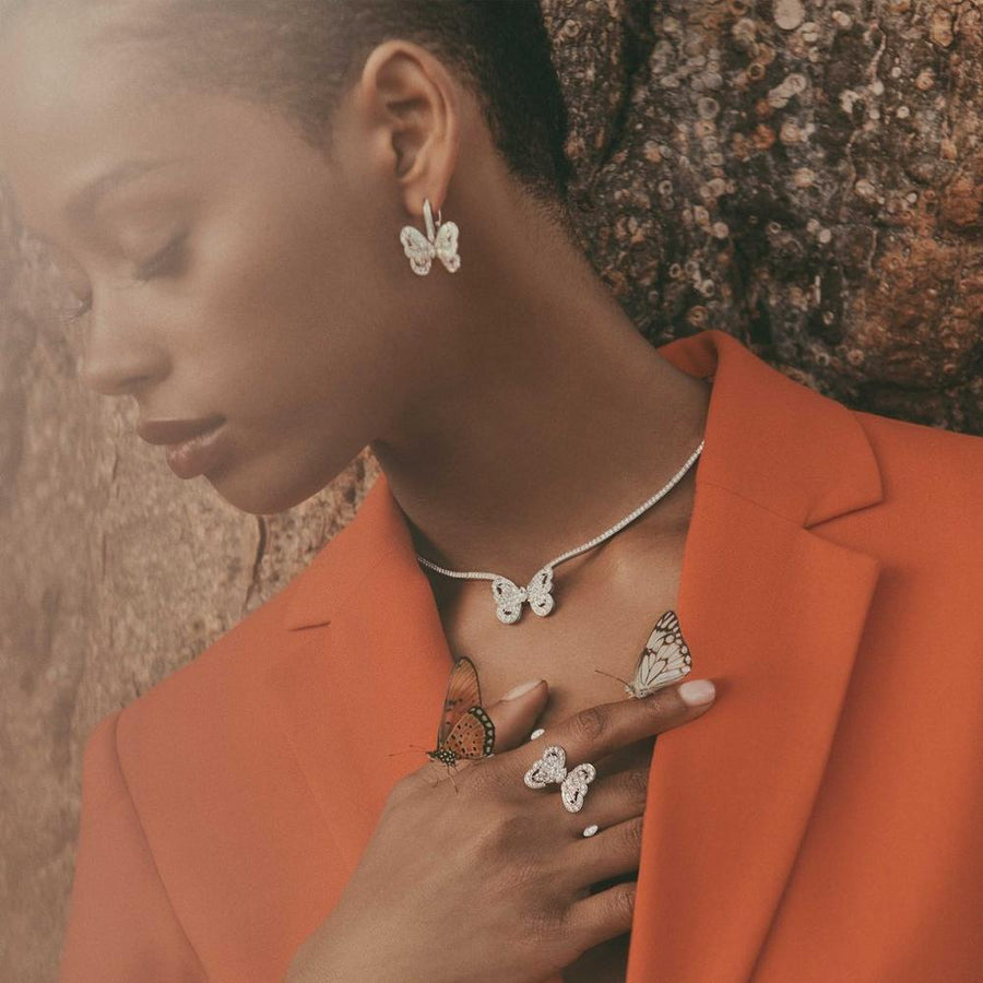 De Beers Portraits of Nature Butterfly Necklace - J4PN01M00W39
