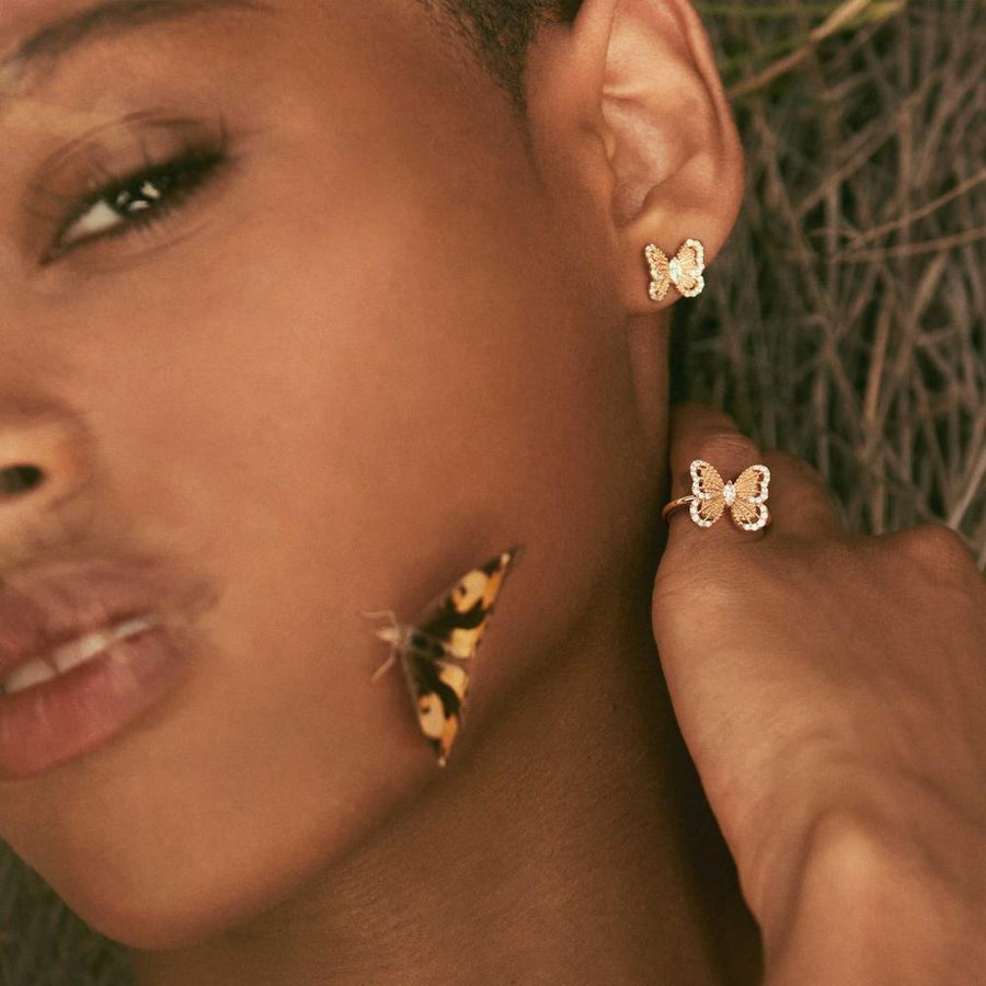 De Beers Portraits of Nature Butterfly Studs - J2PN01M00K04