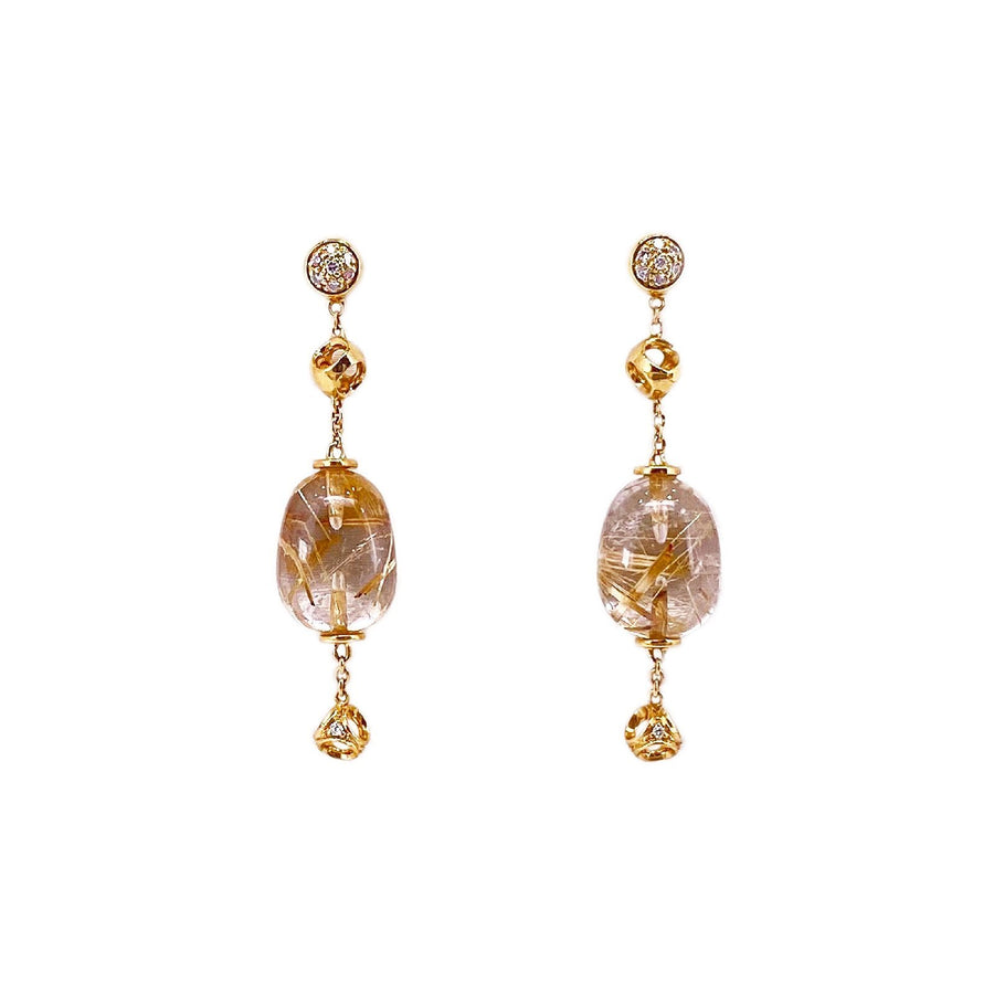 Di Modolo Rutilated Quartz Diamond Earrings -
