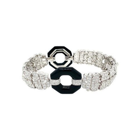 Diamond and Onyx Bracelet-Diamond and Onyx Bracelet -
