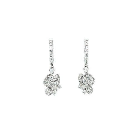 Diamond Butterfly Earrings-Diamond Butterfly Earrings -