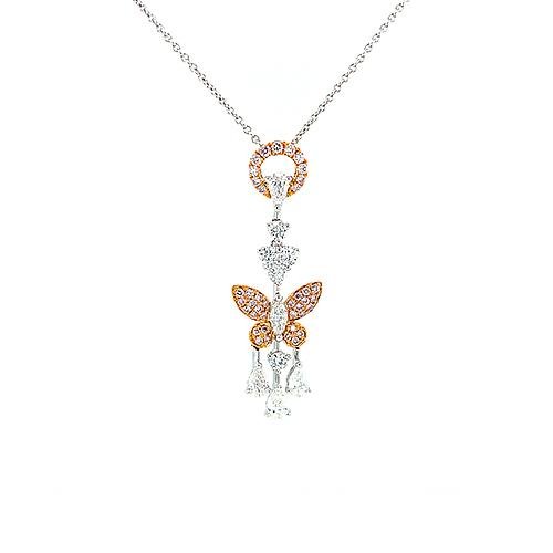 Diamond Butterfly Pendant and Chain -