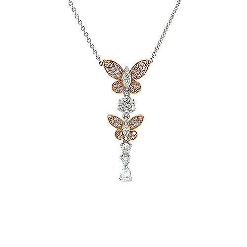 Diamond Butterfly Pendant and Chain -