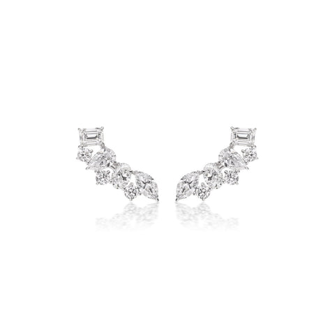 Diamond Climber Earrings-Diamond Climber Earrings - DENKA04453