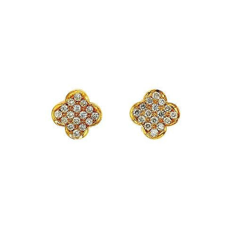 Diamond Clover Earrings -