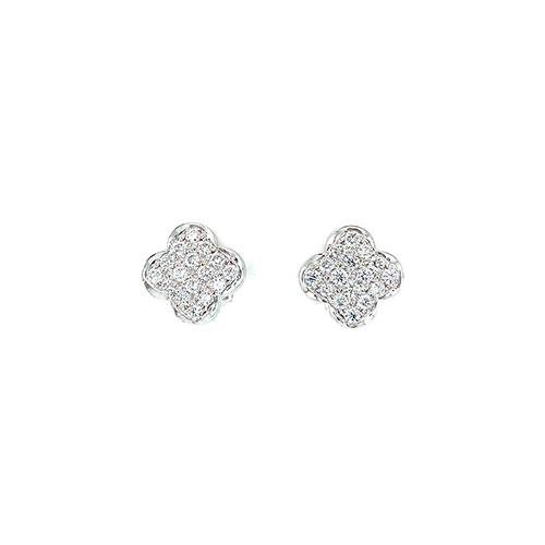 Diamond Clover Earrings -
