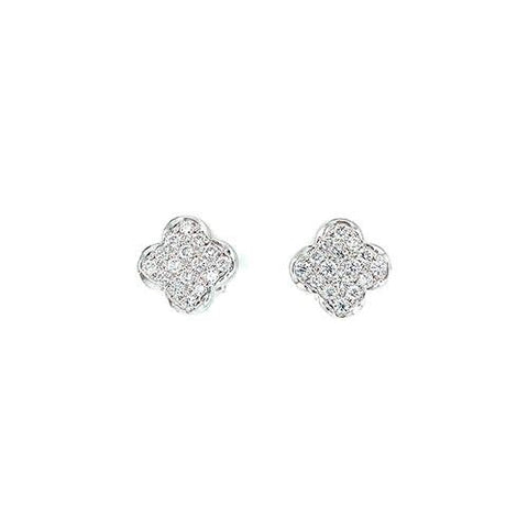 Diamond Clover Earrings-Diamond Clover Earrings -