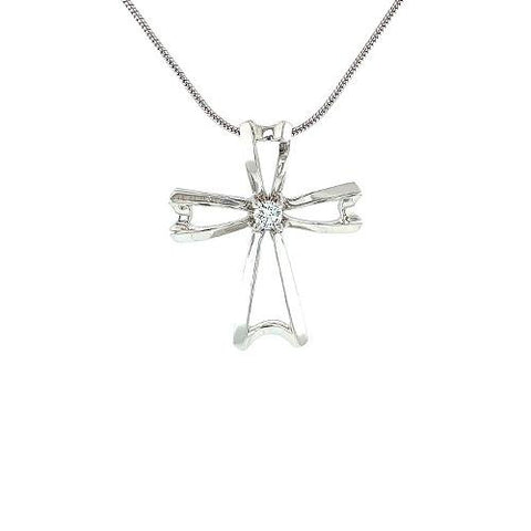 Diamond Cross Pendant and Chain -