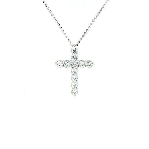 Diamond Cross Pendant and Chain-Diamond Cross Pendant and Chain -
