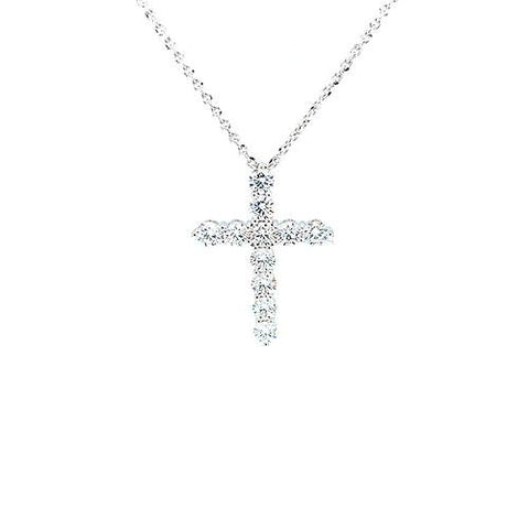 Diamond Cross Pendant and Chain-Diamond Cross Pendant and Chain -