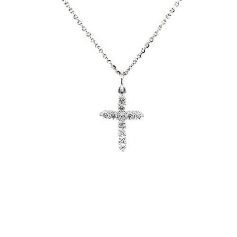 Diamond Cross Pendant and Chain-Diamond Cross Pendant and Chain -