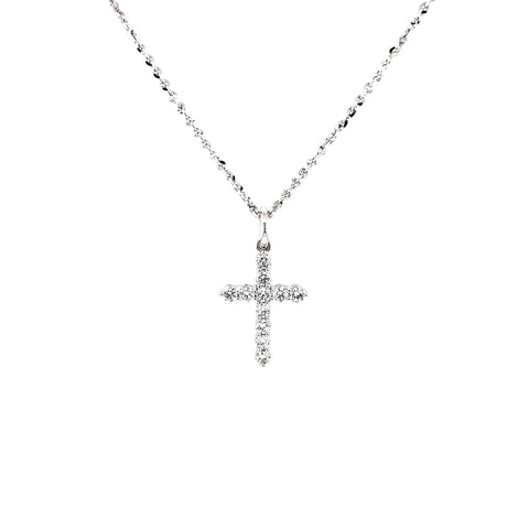 Diamond Cross Pendant and Chain-Diamond Cross Pendant and Chain -