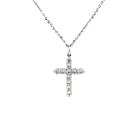 Diamond Cross Pendant and Chain-Diamond Cross Pendant and Chain -