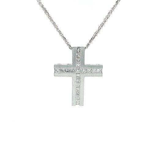 Diamond Cross Pendant and Chain -