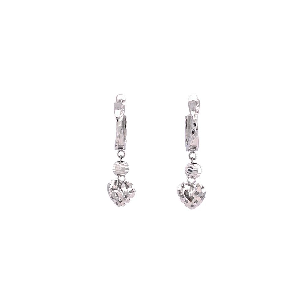 Diamond Cut Gold Bead Huggie Earrings -