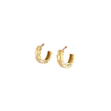 Diamond Cut Gold Huggie Earrings-Diamond Cut Gold Huggie Earrings -