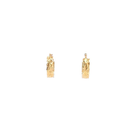 Diamond Cut Gold Huggie Earrings-Diamond Cut Gold Huggie Earrings -