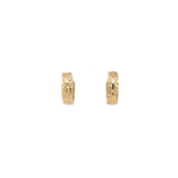 Diamond Cut Wide Gold Huggie Earrings -