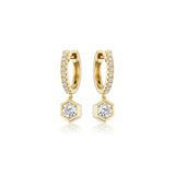 Diamond Dangle Huggie Earrings - 43563