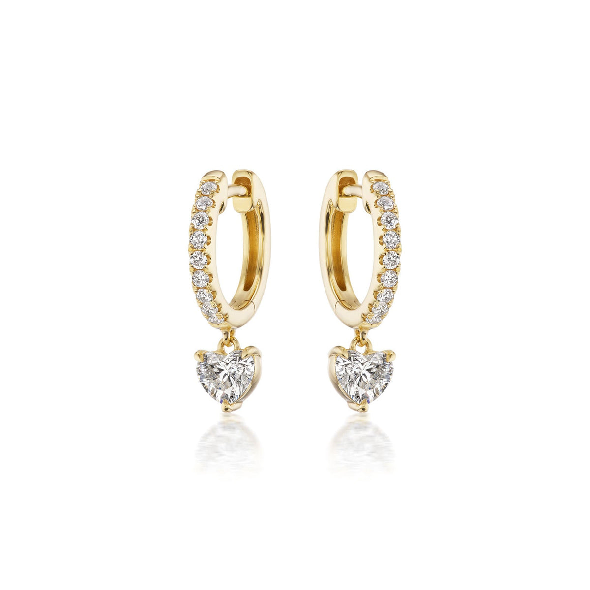 Diamond Dangle Huggie Earrings - 46307