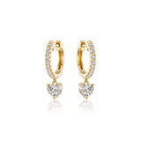 Diamond Dangle Huggie Earrings-Diamond Dangle Huggie Earrings - 46307