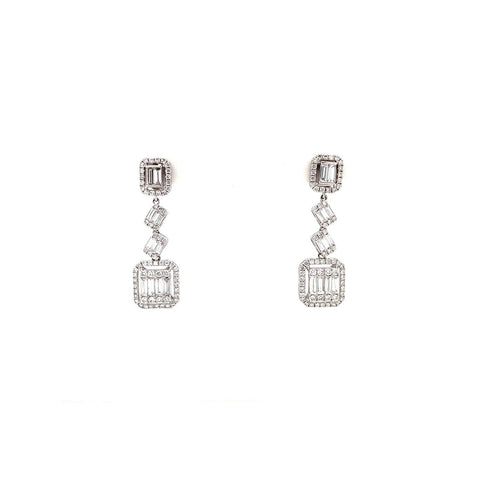 Diamond Dangling Earrings-Diamond Dangling Earrings - DERDI00257