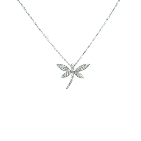 Diamond Dragon Fly Pendant and Chain - DNUJD00588