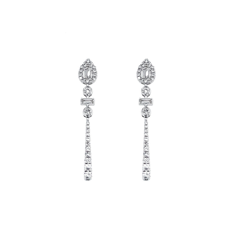 Diamond Drop Earrings-Diamond Drop Earrings - DERDI00448