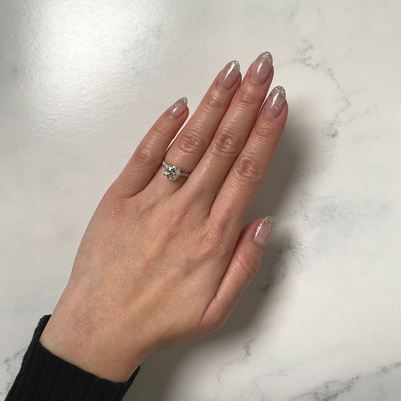 Round-cut Diamond Engagement Ring-Diamond Engagement Ring - DRJST02491