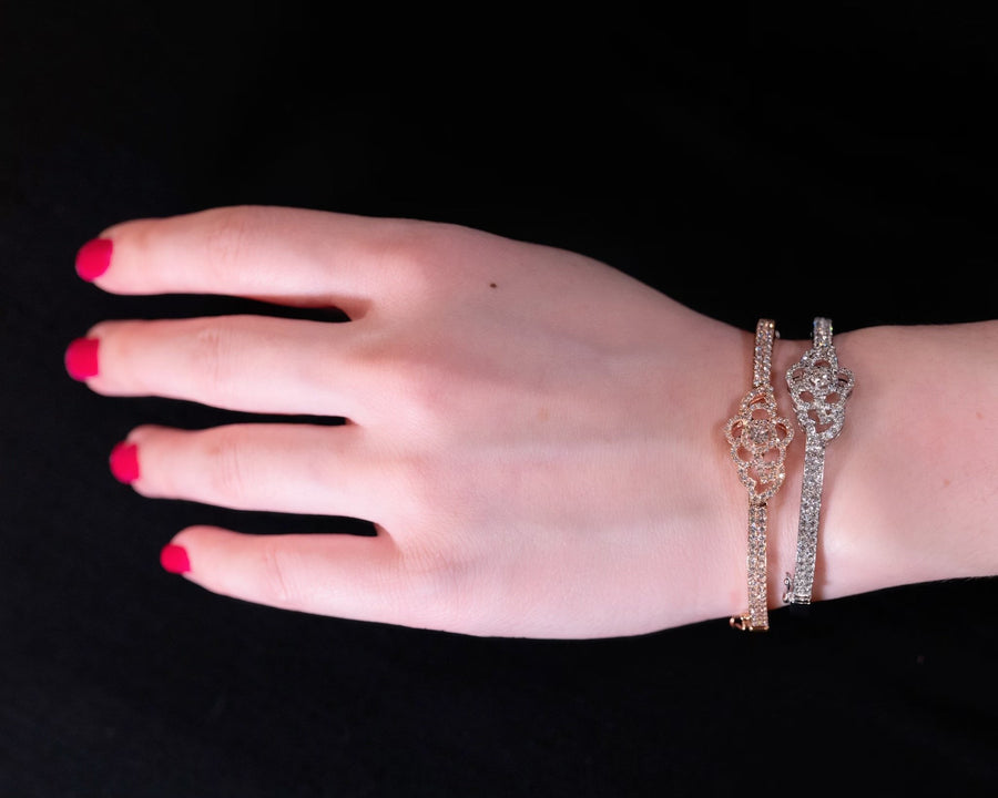 Diamond Flower Bangle -